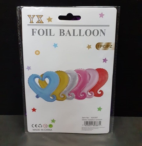 Globo metálico en forma de corazón