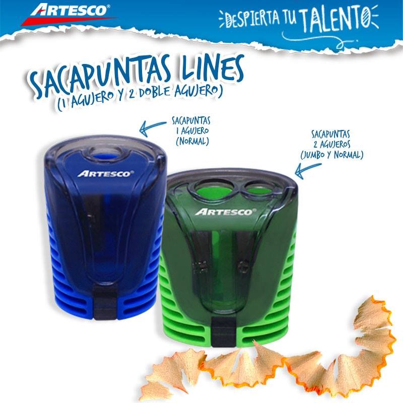 Sacapunta plástico con deposito doble Artesco