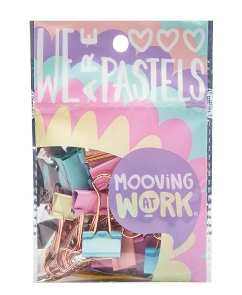 Binder clip 19mm colores pastel 12pcs Mooving