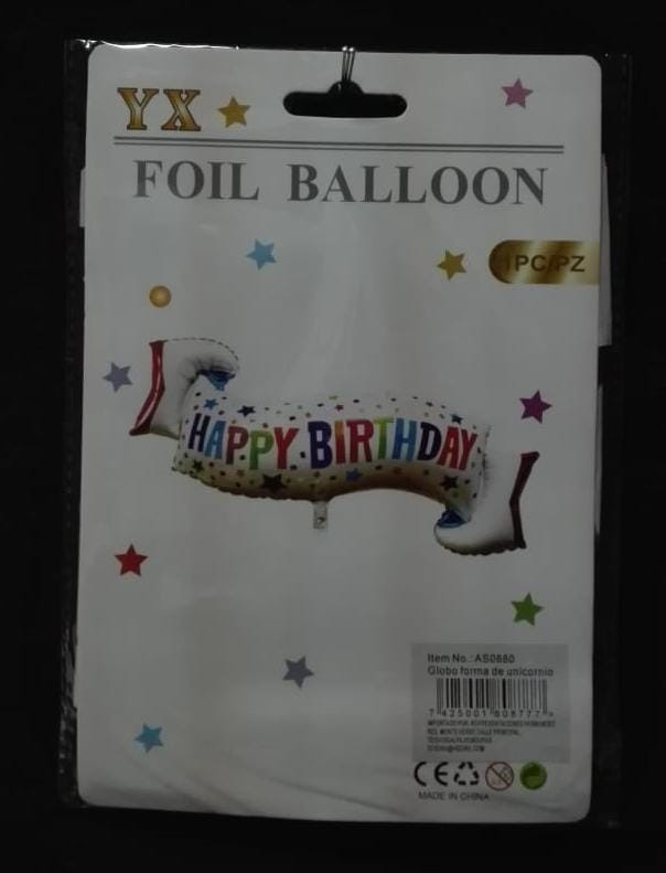 Globo forma cinta happy birthday