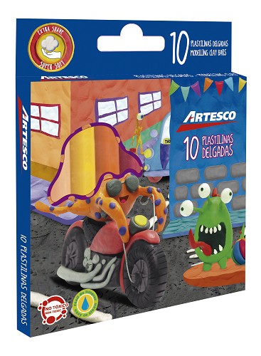 Plastilina delgada 10pcs Artesco