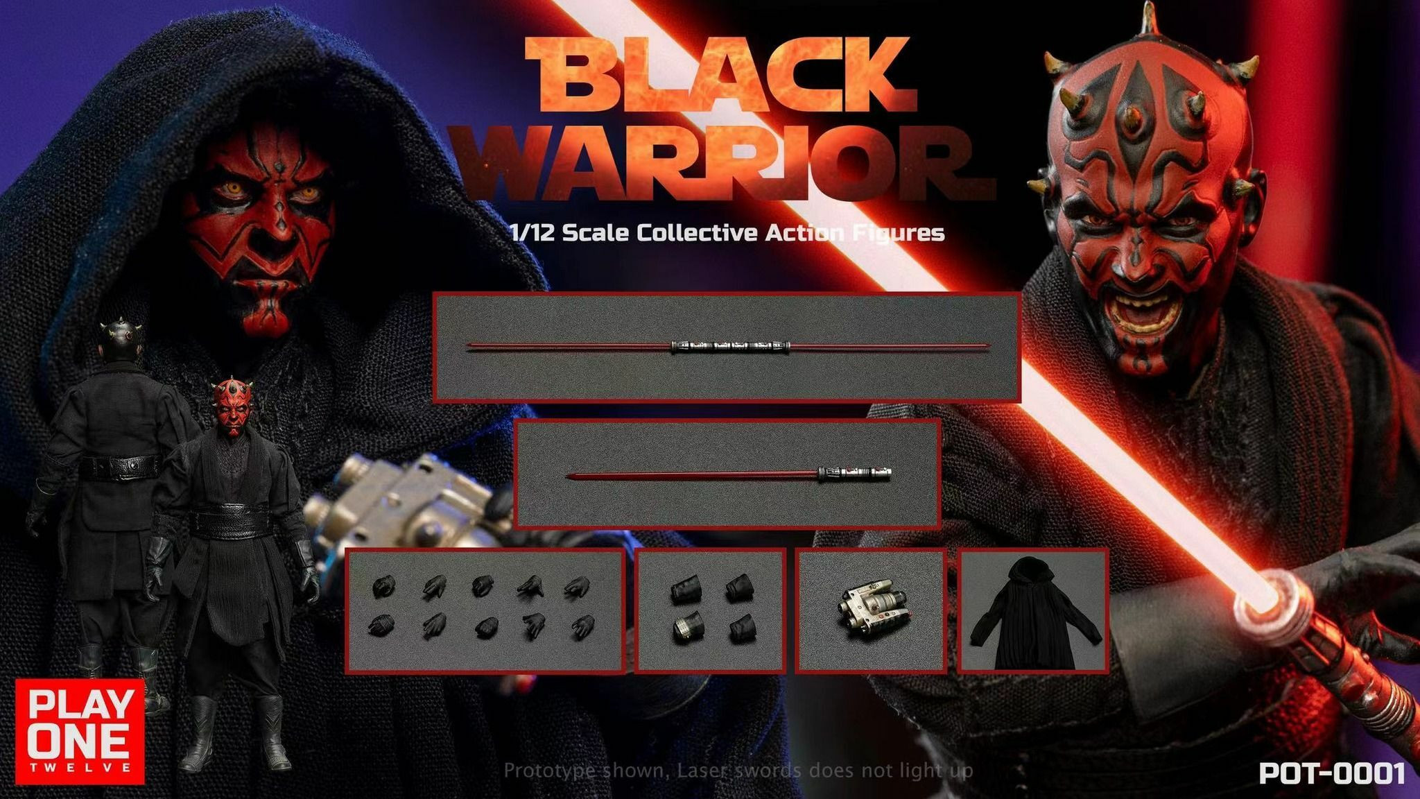 Play One Twelve 1/12 Black Warrior Action Figure