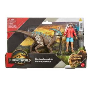 Jurassic World Rebirth Reuben Delgado and Parasaurolophus Action Figure 2-Pack