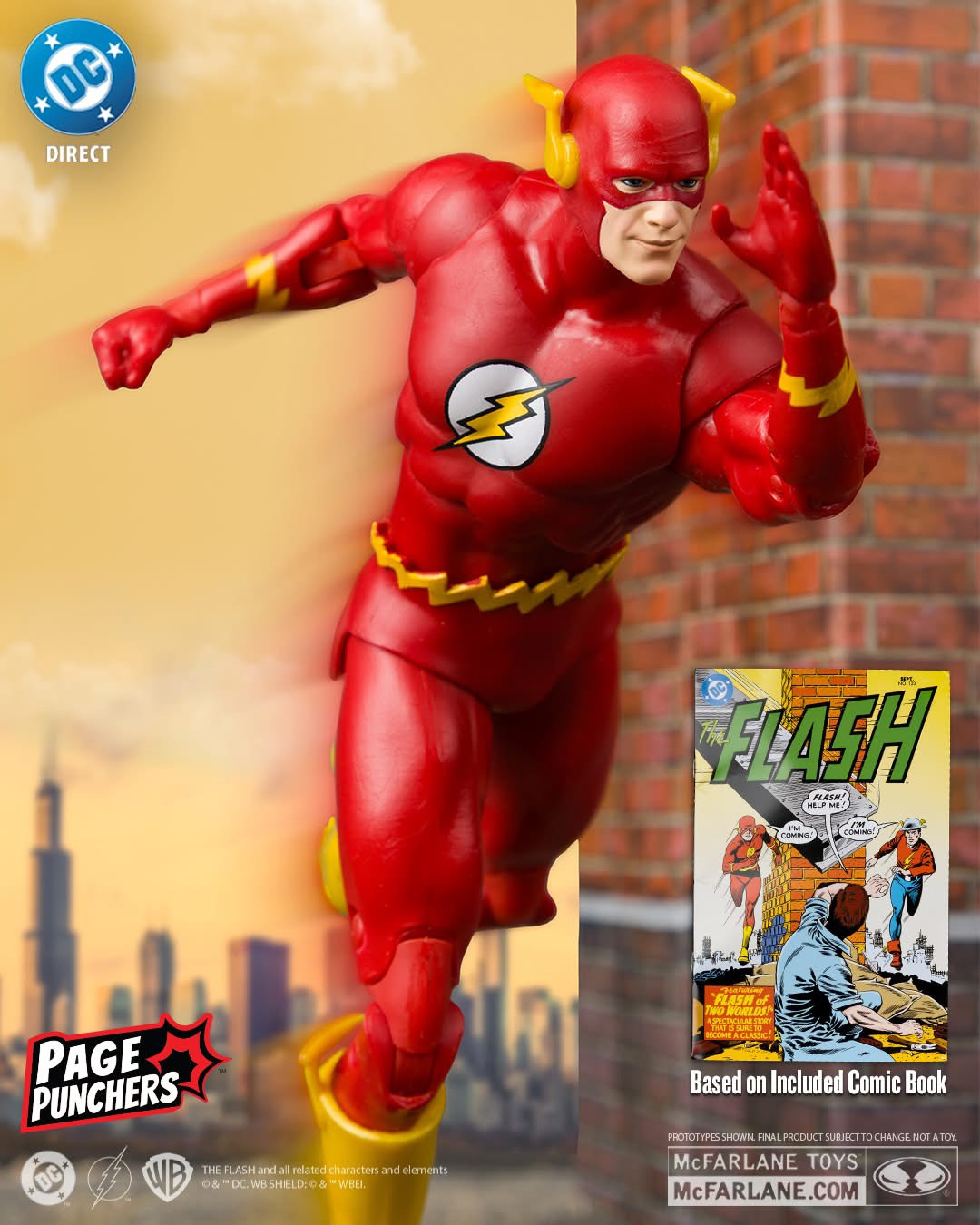 McFarlane Toys DC Comics Page Punchers Comic Book - The Flash #123 The Flash (Barry Allen) 7" Figure