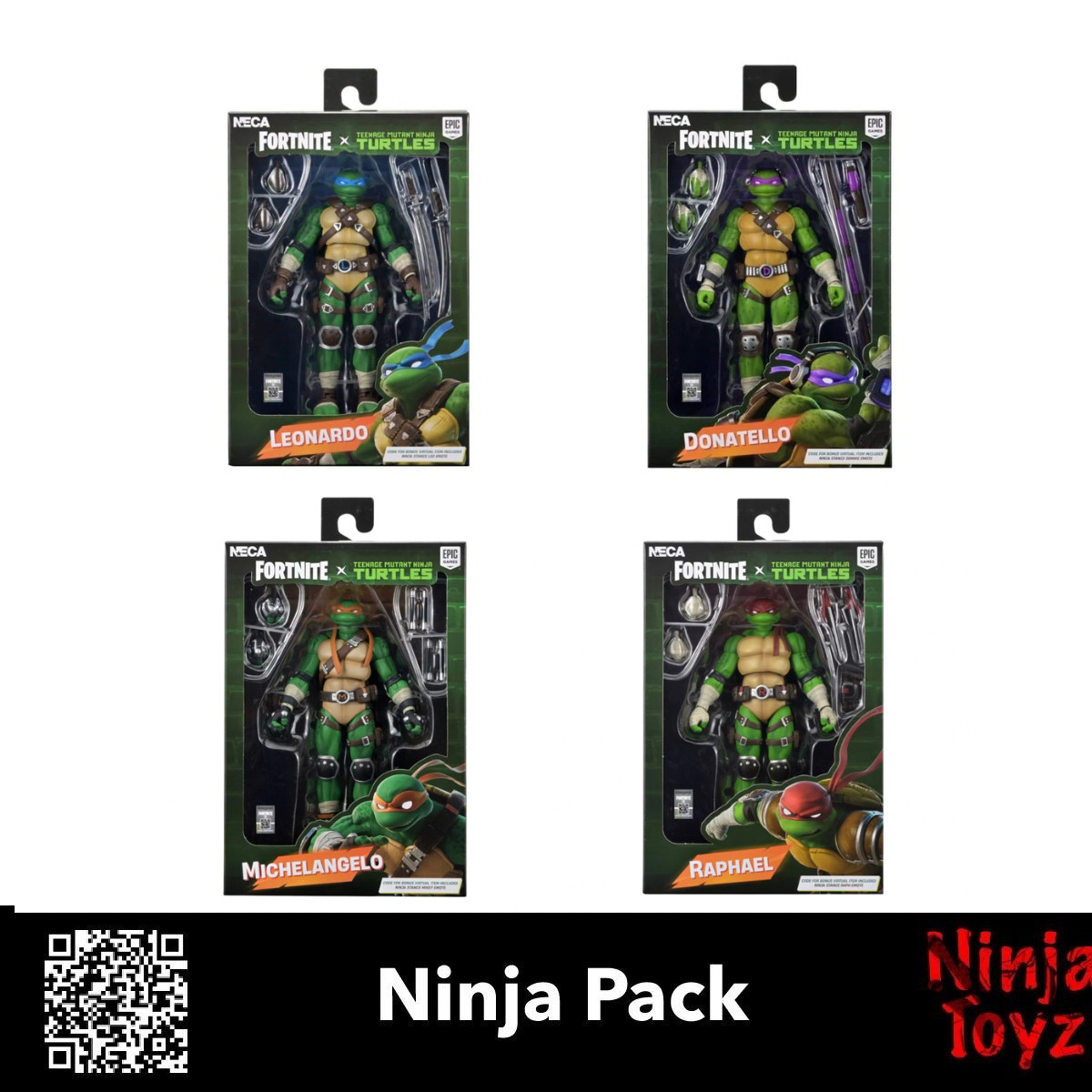 Ninja Pack Fortnite x Teenage Mutant Ninja Turtles 7” Scale Action Figures