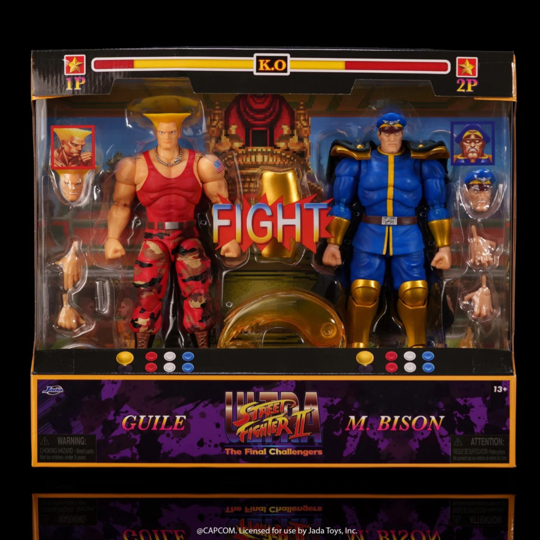 Jada Toys Street Fighter II Guile & M. Bison 1/12 Scale Action Figure 2-Pack