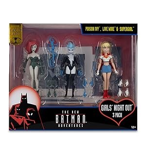 McFarlane Toys - The New Batman Adventures Poison Ivy Live Wire Supergirl (Girls' Night Out) 3pk Gold Label