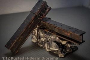Fahrul Headstore C Series Accessories Rusted H-Beam Diorama 1/12 scale (C10)