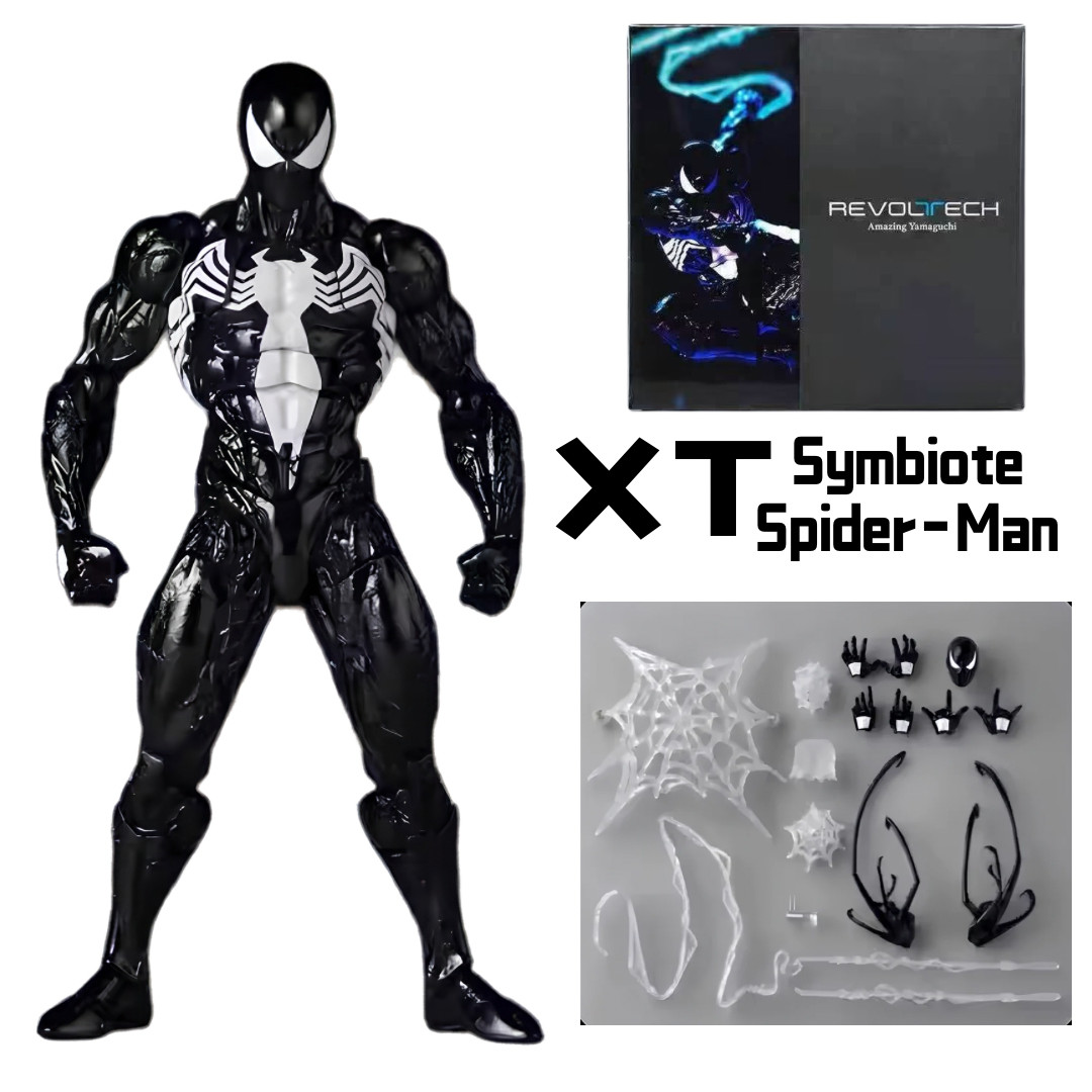 XT Factory Marvel Comics Amazing Yamaguchi Revoltech NR147 Symbiote Suit Spider-Man Action Figure KO