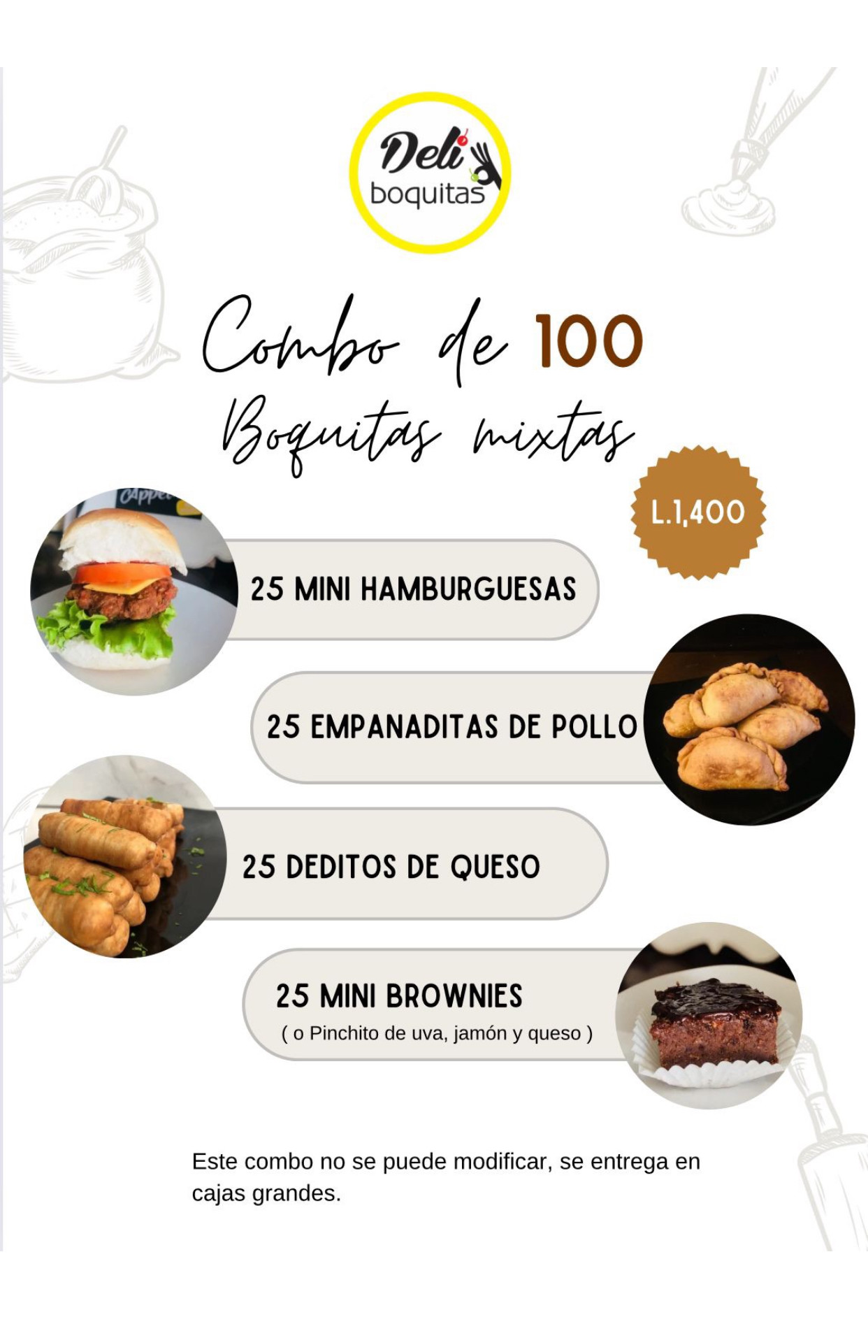 Combo de 100 boquitas mixtas 