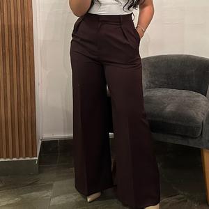 S•M pantalón corte recto burgundy 