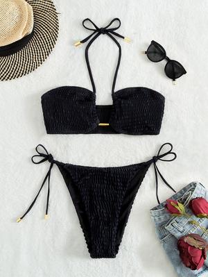 Talla S Traje de baño dos piezas color negro