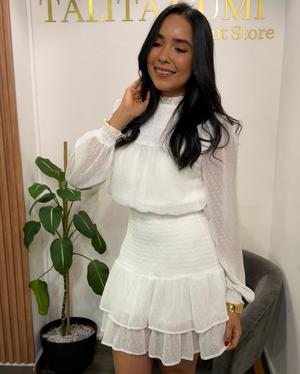 L vestido blanco manga larga