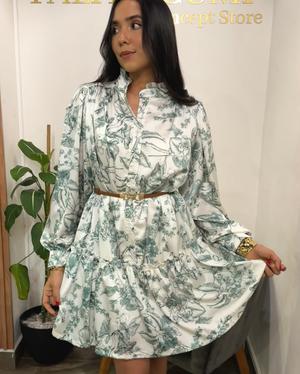 M•L vestido floral verde