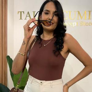 Talla M, L Bodysuit color cafe