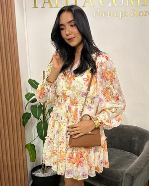 L vestido floral naranja 