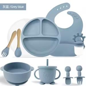 Juego de platos de silicona, color Gris