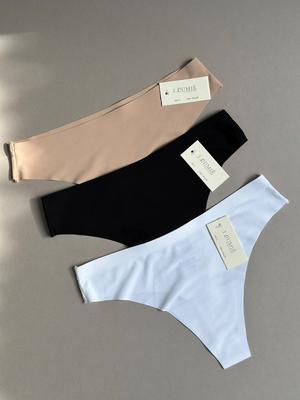 Tanga Talla S M L (beige, negro y blanco) 