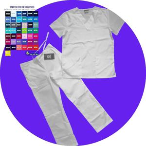 Uniforme Orpreens scrubs blanco por pedido con 1 bolsillo extra