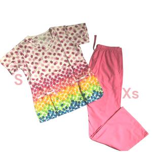 Uniforme rosado colorido talla xs