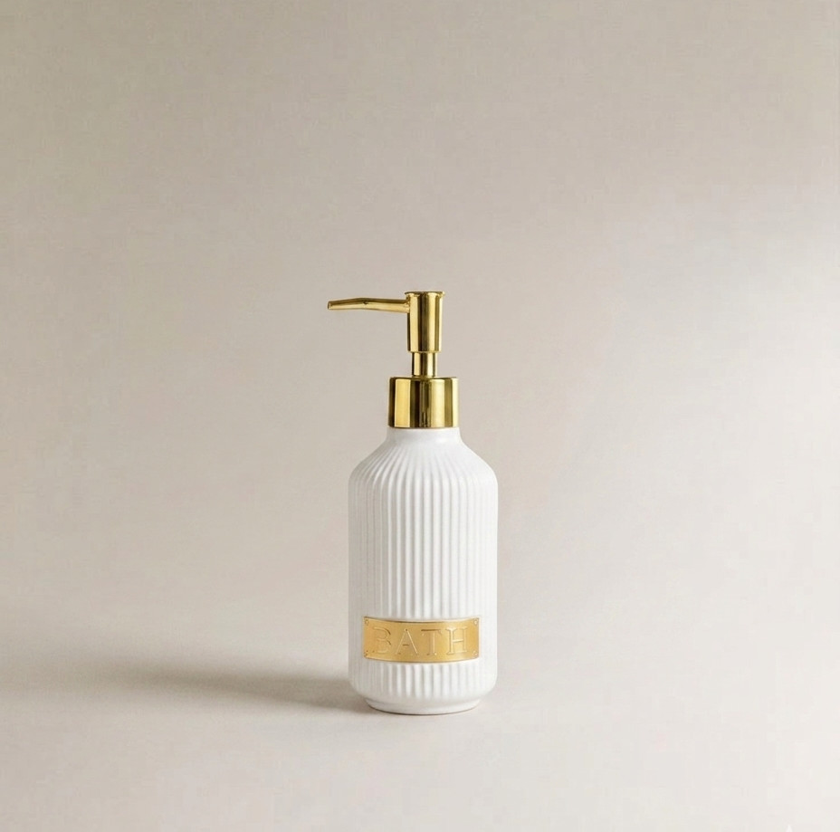 DISPENSADOR DE JABON-BAÑO/BLANCO 6.8X6.8X19CM
