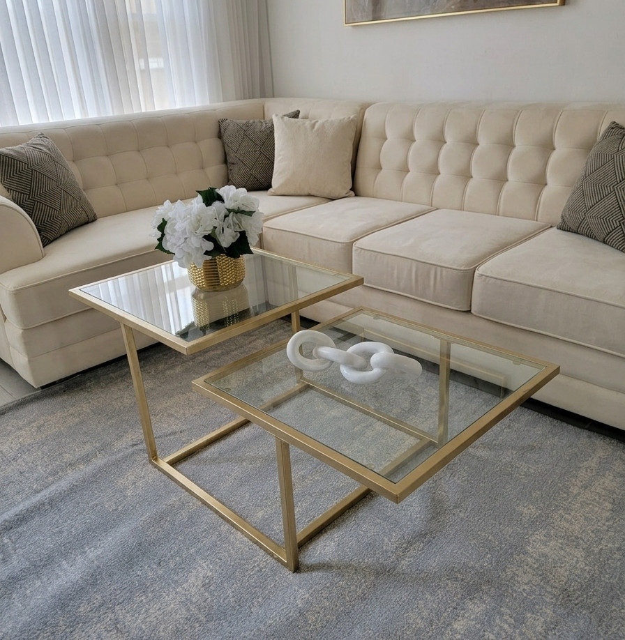 MESA DE CENTRO HOLLYWOOD -Dorada