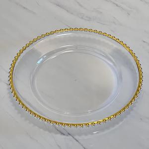 PLATO BASE BORDE DORADO 32X32X3CM-ACRILICO