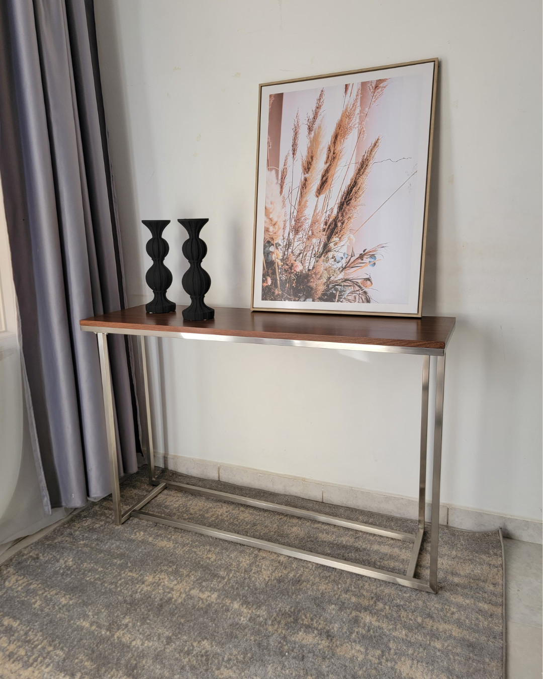 MESA CONSOLA CITY LOFT PLATEADA