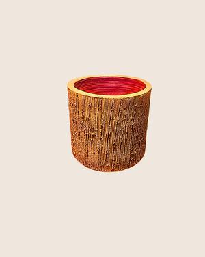 Maceta cilindrica con relieve