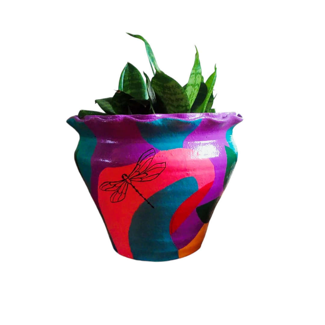 Macetera de libelulas