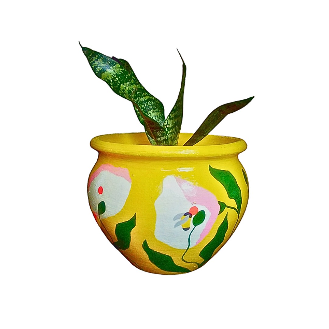 Macetera floral arte minimalista