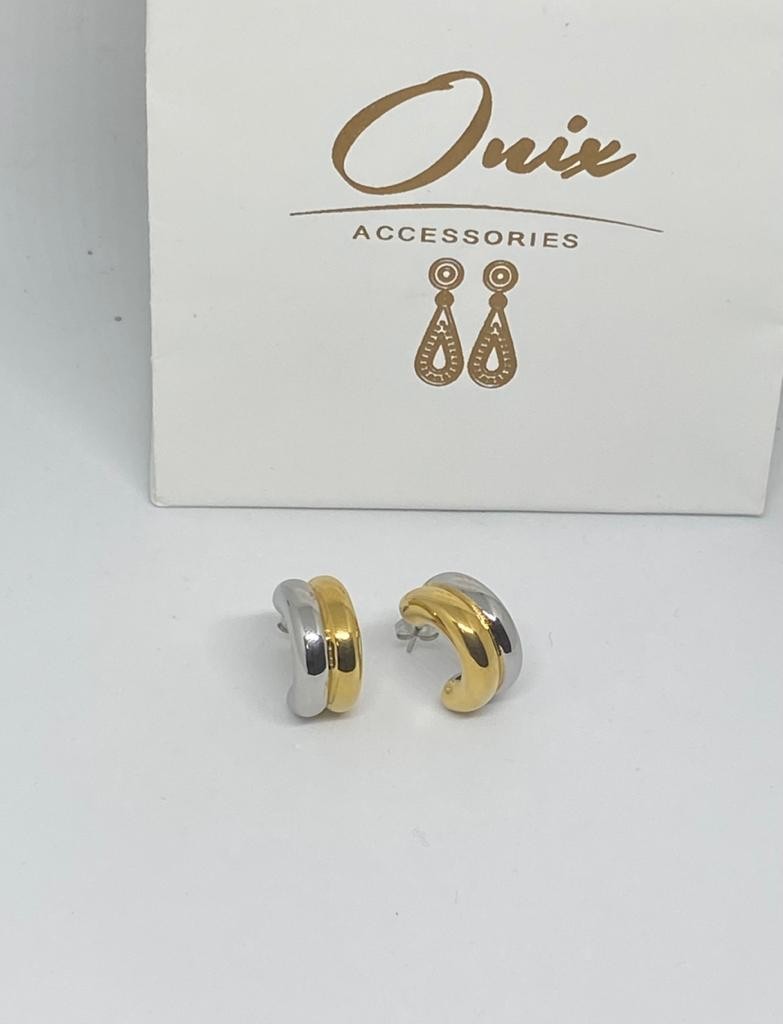 Semi argolla dorado plateado