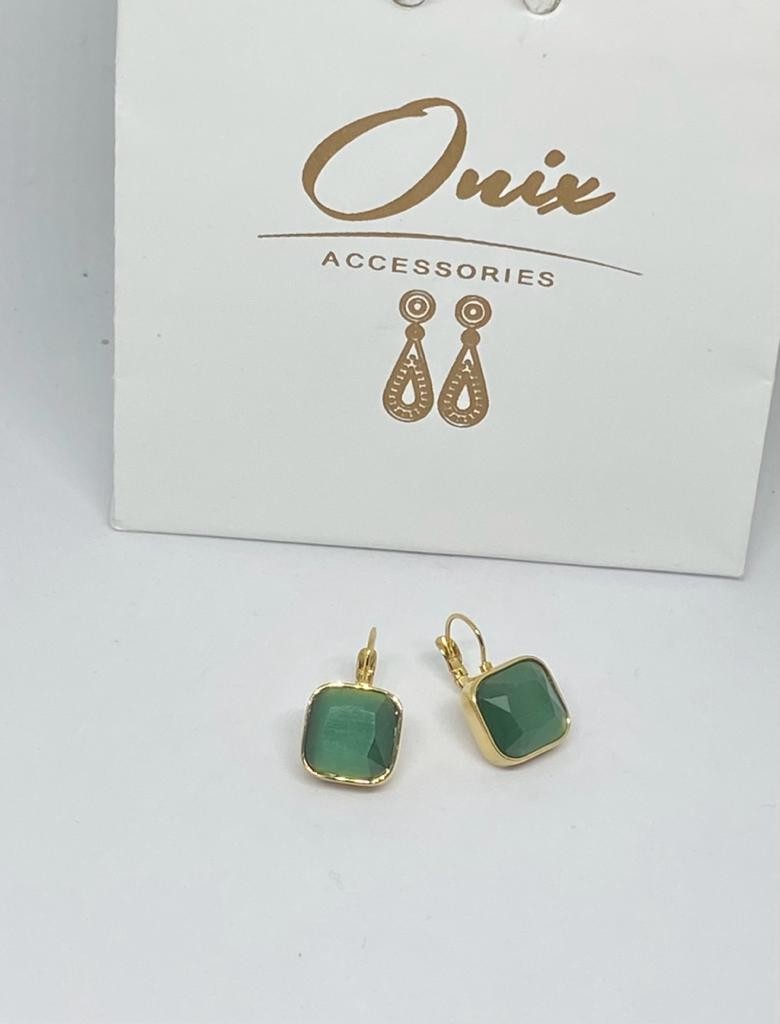 Aretes cristal verde 