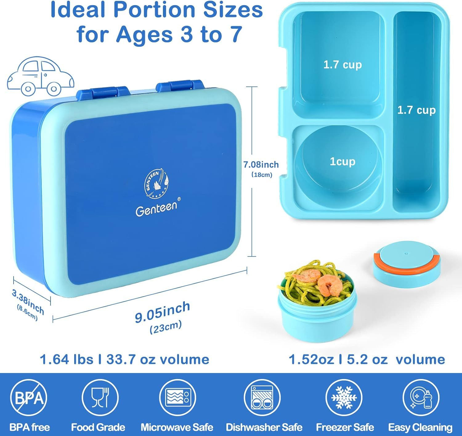 Lunchbox en tonos azules 