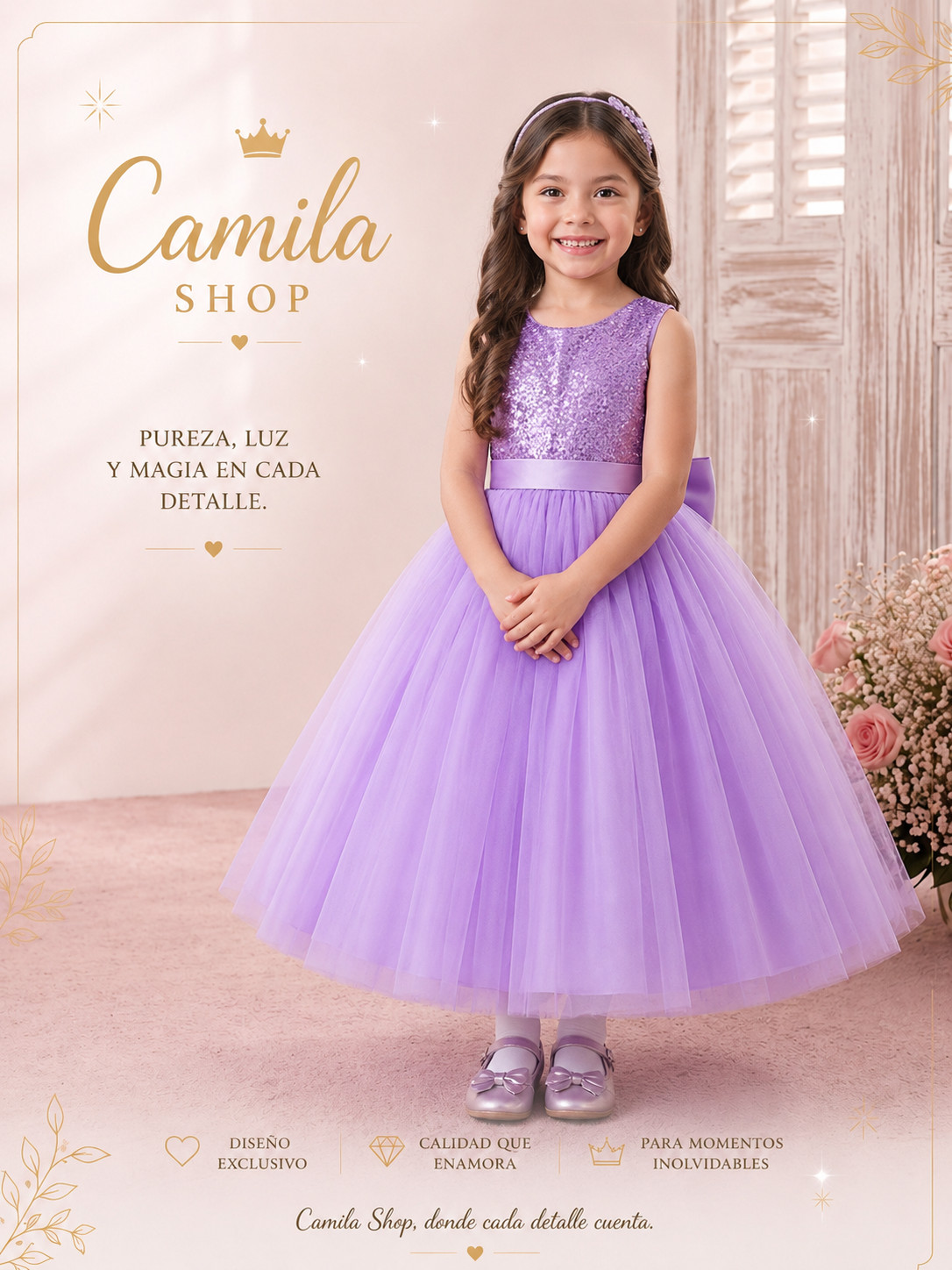 Vestido en tonos morados