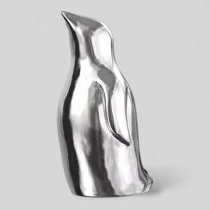 Pingüino Plateado De Cerámica 