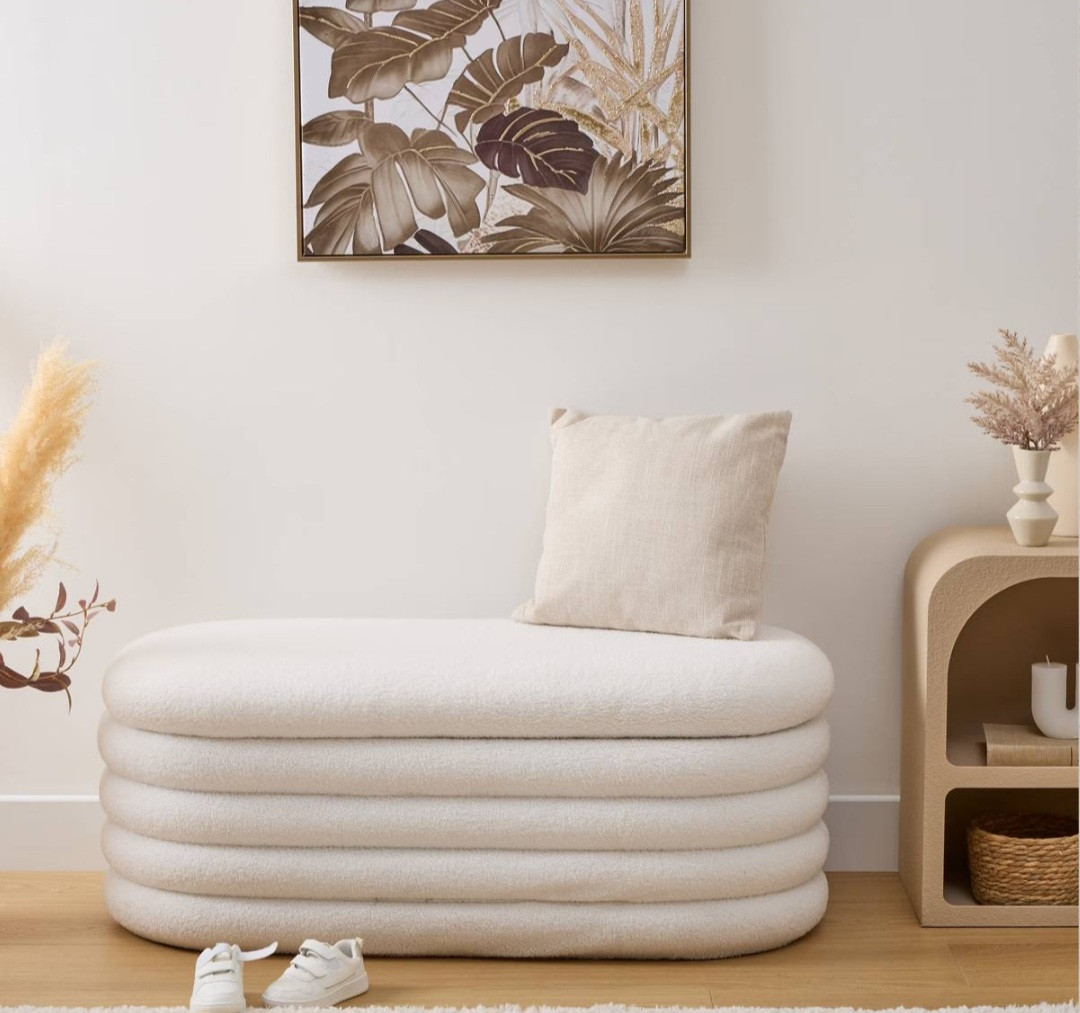 Banco Bouclé con Almacenamiento 