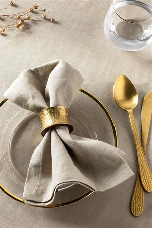 Set Servilletas De Mesa Beige 