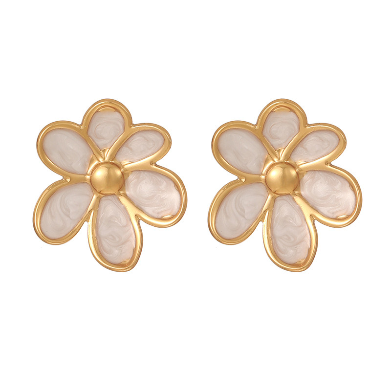 Oil drip Flower Earrings