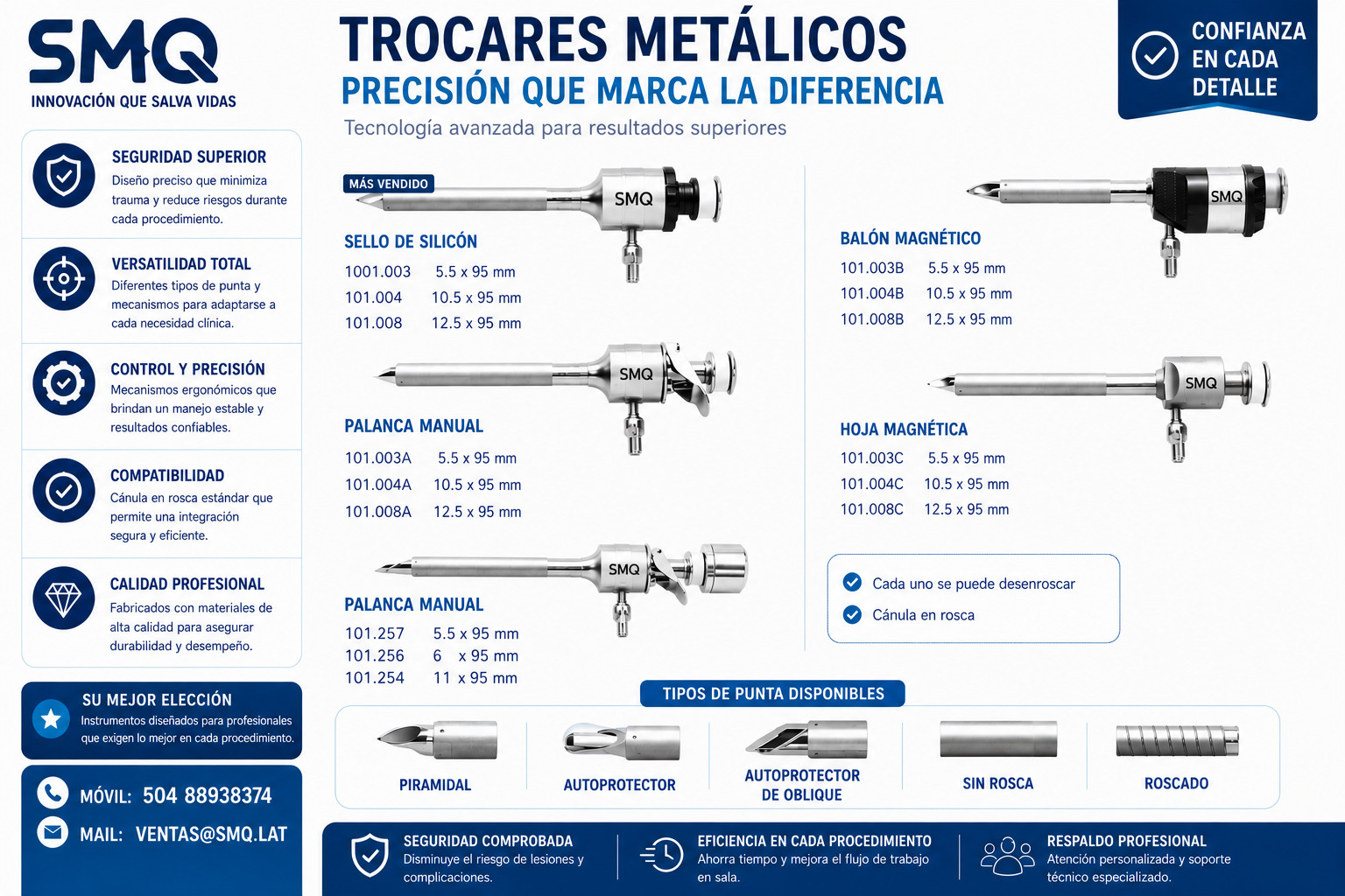 Trocar Reusables  / Metalicos
