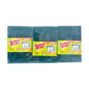 Scotch Brite Esponja Limpiadora Fibra Verde 12 unidades