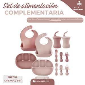 Set de alimentación complementaria rosas