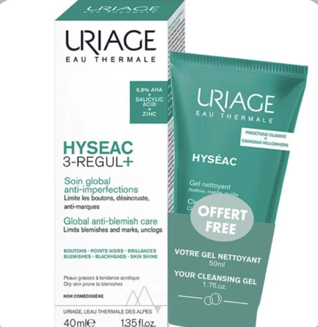 URIAGE HYSEAC 3 REGUL + HYSEAC GEL 50ML