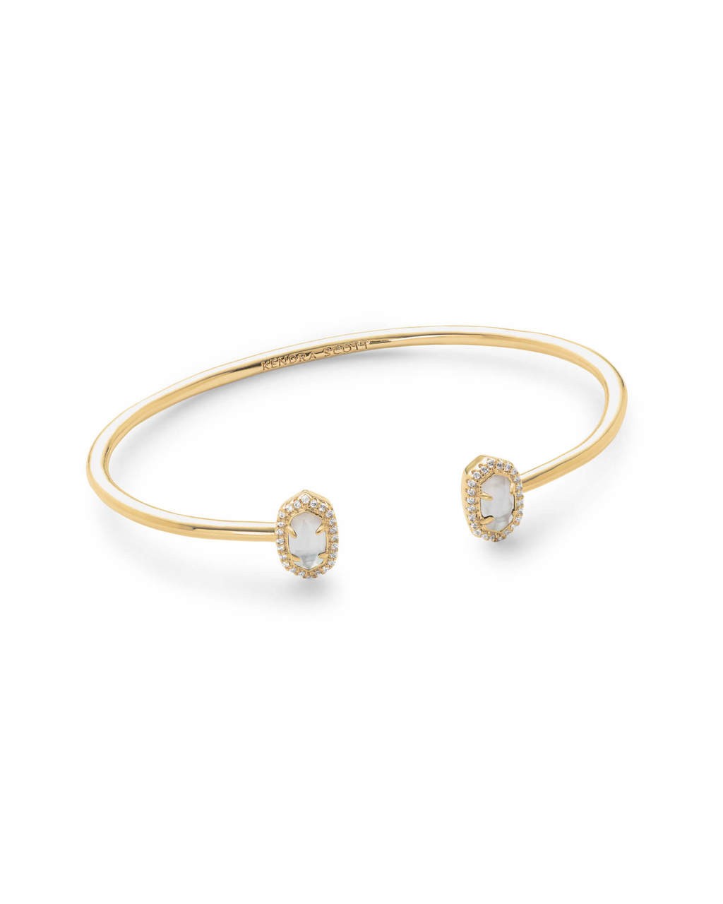 Pulsera de acero dorada con piedra beige