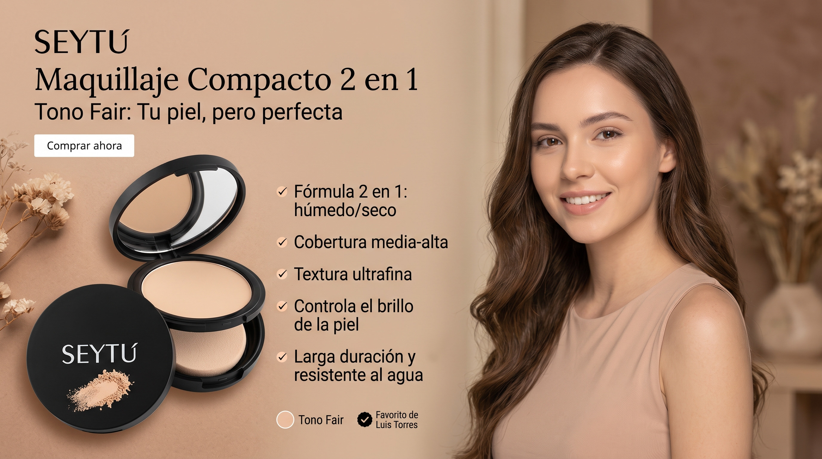 Polvo Compacto 2 en 1 Seytu Color Fair
