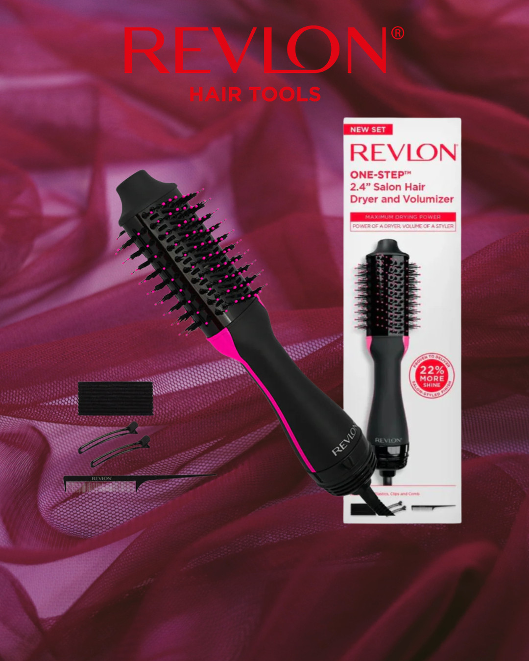 Revlon One-Step 2.4" Salon Hair Dryer and Volumizer Cepillo