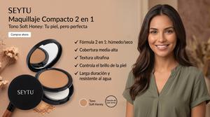 Polvo Compacto 2 en 1 Seytu Color Soft Honey