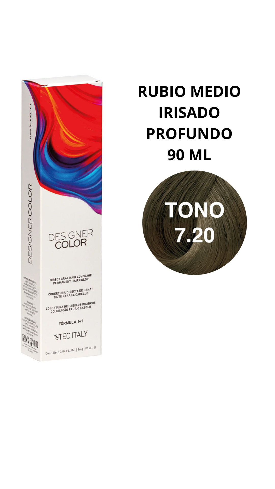Tec Italy Tinte # 7.20 (Color Rubio Medio Irisado Profundo)