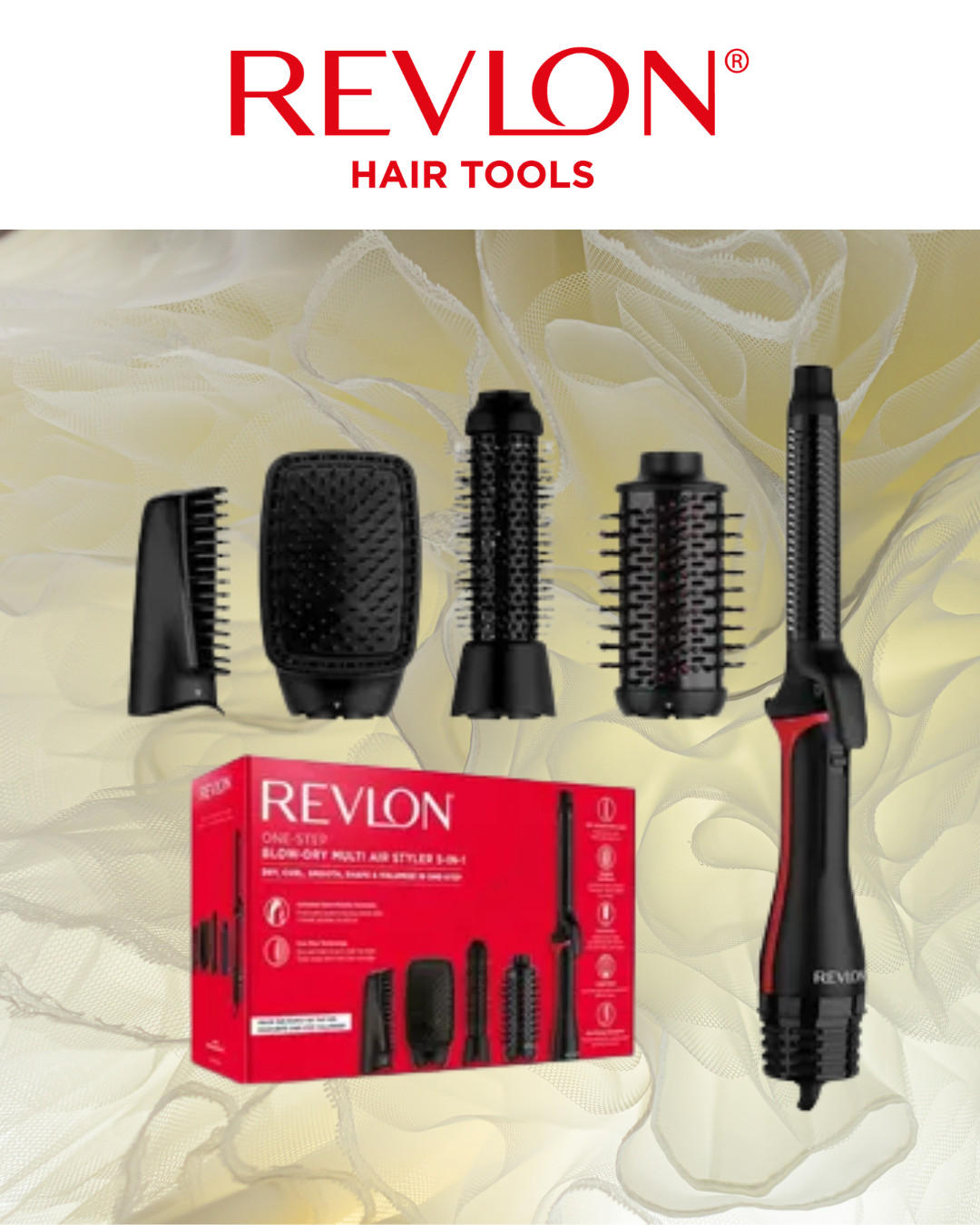 El Revlon One-Step Blow-Dry Multi Air Styler Kit 5-in-1 