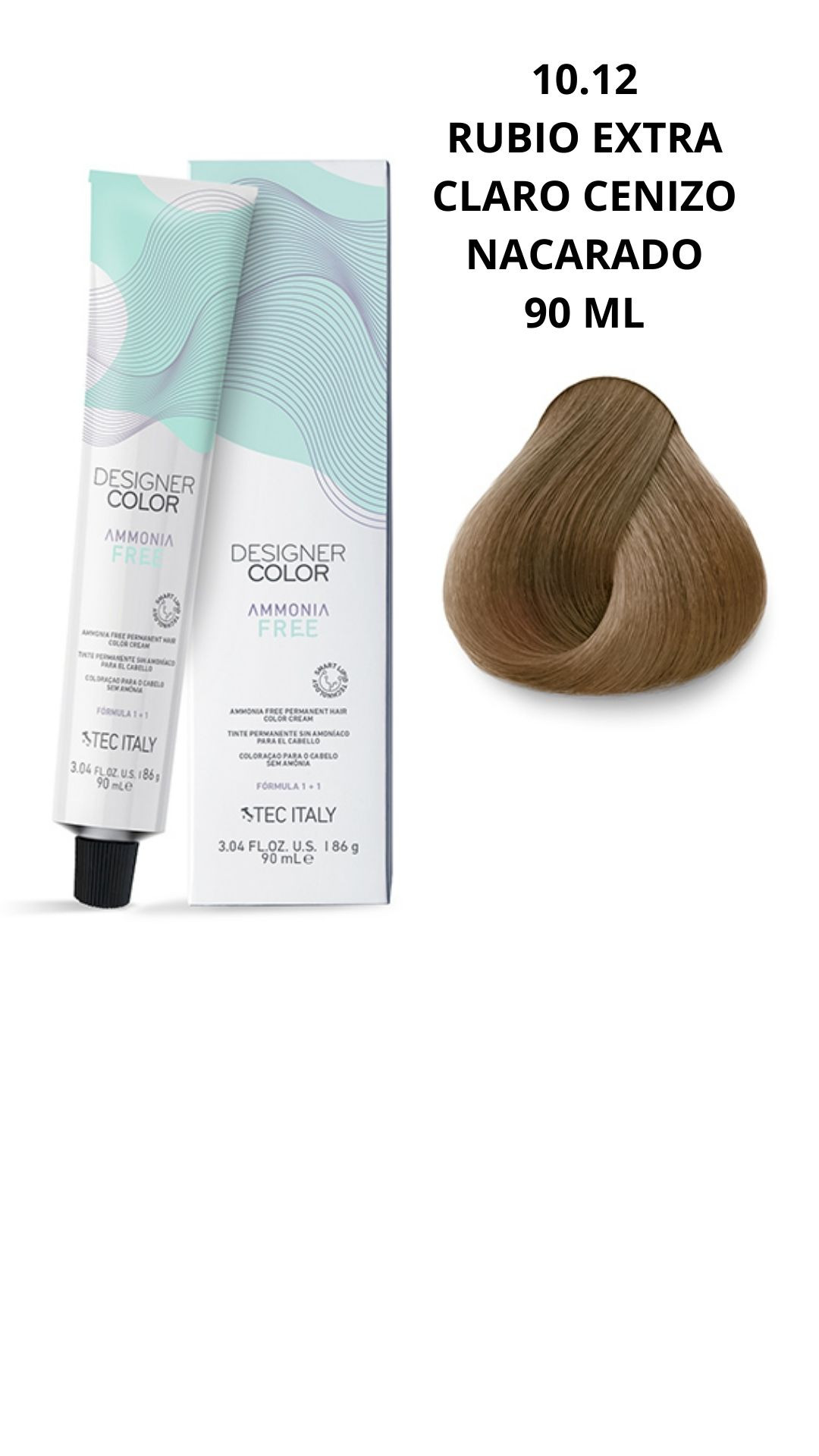 Tec Italy Tinte Sin Amonio 10.12 (Rubio Extra Claro Cenizo Nacarado)